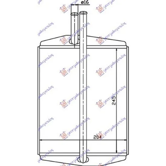 Radiator Incalzire FORD KA 1996->2008 Calorifer BEHR 245x210x16 Perioada 1996 1997 1998 1999 2000 2001 2002 2003 2004 2005 2006 2007 2008
