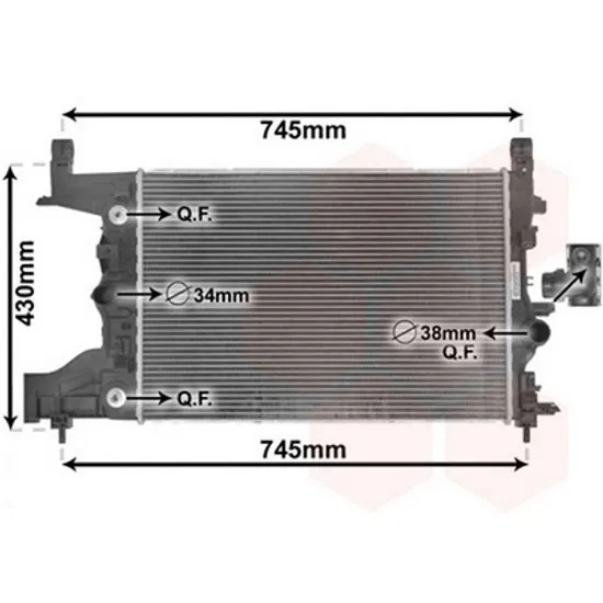 Radiator Motor OPEL ASTRA J GTC 2011-> Radiator apa pentru 1 6 L fara aer conditionat 58x39x16 Perioada 2011 2012 2013 2014 2015 2016 2017