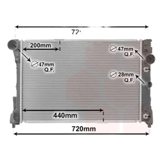 Radiator apa MERCEDES C-CLASS W204 2007->2014 C 180 CGI 115KW 156CP , pentru motor M 271.820 perioada 2007 2008,2009,2010,2011,2012,2013 2014