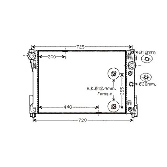 Radiator apa MERCEDES C-CLASS Coupe C204 2011->, C-CLASS W204 2007->2014 pentru C 250 CDI, perioada 2008 2009 2010 2011 2012 2013 2014 2015 2016