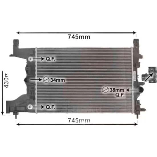 Radiator apa CHEVROLET CRUZE J300 2009-> 1.6 83KW 113CP , pentru motor LDE perioada 2009 2010,2011,2012,2013 2014