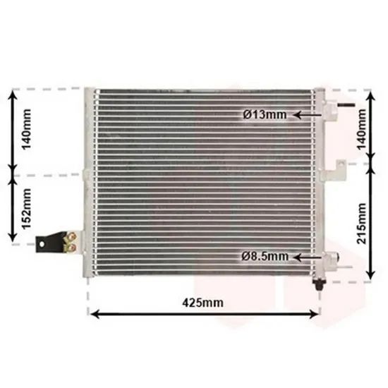 Radiator Aer Conditionat HYUNDAI ATOS 1997->2015 Radiator aer conditionat 1.0i - 1.1i 12V (39.5x34.2) Perioada 1998 1999 2000 2001 2002 2003 2004 2005 2006 2007 2008