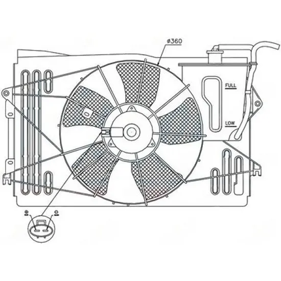 Ventilator Motor TOYOTA COROLLA E12 2001->2007 Ventilator benzina (cu suruburi) Perioada 2002 2003 2004 2005 2006