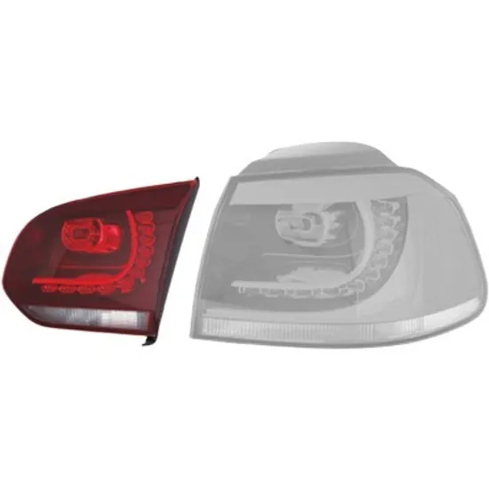 Lampa stop spate dreapta VW GOLF 6 2008->2013 perioada 2008 2009 2010 2011 2012 , gri/rosu, fumuriu, interior, cu bec LED, pentru GTi, GTD, R, pentru GTi GTD