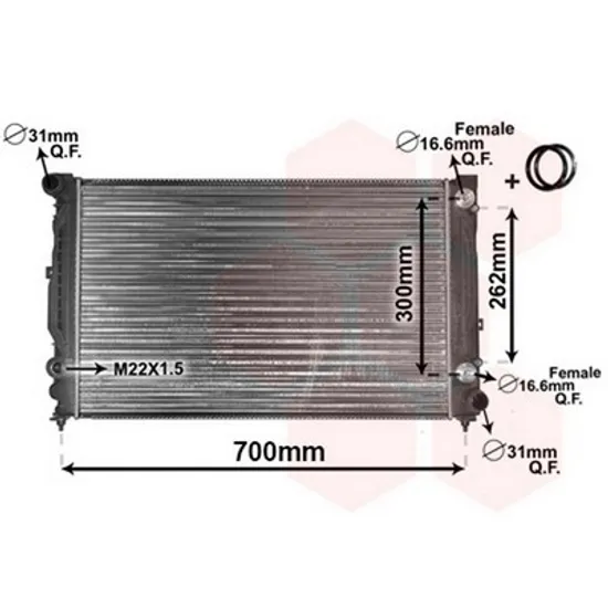 Radiator Motor AUDI A4 8D2, B5 1994->2000 Radiator apa pentru 2,4 - 2,7 - 2,8i 30V - 2,5TDi ->2000 (63x Perioada 1994 1995 1996 1997 1998 1999 2000