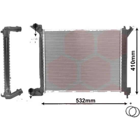 Radiator apa MINI MINI COOPER R50; R53 2001->2006 One D 65KW 88CP , pentru motor W17 D14 (1ND) perioada 2003 2004,2005 2006