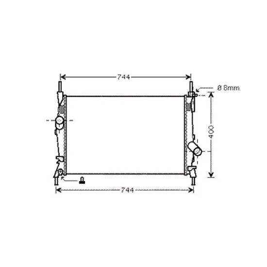 Radiator apa FORD TRANSIT 2000->2006 pentru 2.0 DI, perioada 2000 2001 2002 2003 2004 2005 2006