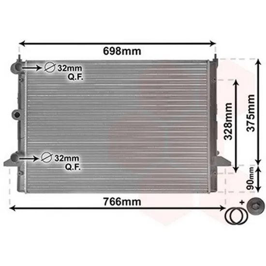Radiator Motor FORD GALAXY 1995->2006 Radiator apa pentru 2,3 i - 16V (63,5x47) 2000 -> Perioada 2000 2001 2002 2003 2004 2005 2006