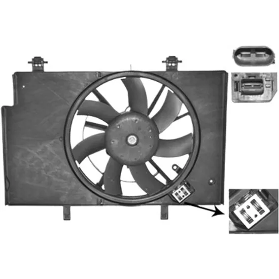 Ventilator motor FORD B-MAX 2012-> 1.6 TDCi 70KW 95CP , pentru motor T3JB perioada 2012 2013 2014 2015 2016 2017