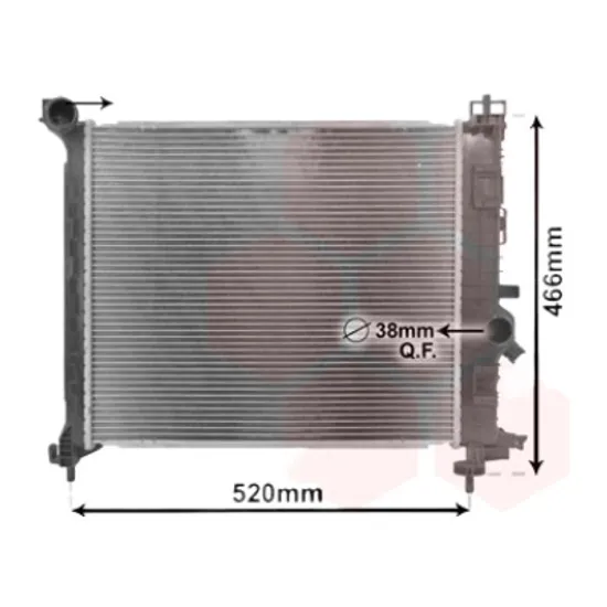 Radiator apa OPEL MERIVA B 2010->2017 1.7 CDTI 81KW 110CP , pentru motor A 17 DTC, A 17 DTI perioada 2010 2011,2012,2013,2014 2015