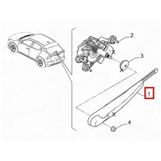 Brat Stergator FIAT 600 2023-> Brat stergator spate cu lamela (O) Perioada 2023 2024 2025