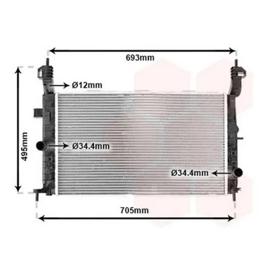 Radiator Motor OPEL MERIVA A 2003->2010 Radiator apa 1.7 CDTi diesel MANUAL (610x360x26) Perioada 2003 2004 2005 2006 2007 2008 2009 2010