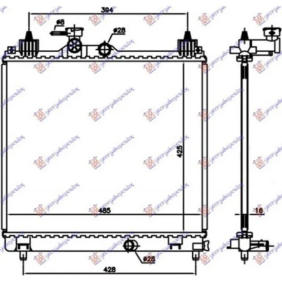 Radiator Motor SUZUKI BALENO 2016-> Radiator apa 1.2 benzina 425x485x16 Perioada 2016 2017 2018 2019 2020 2021 2022