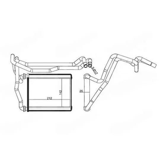 Radiator Incalzire TOYOTA RAV 4 II 2000->2005 Calorifer (212x142x26) Perioada 2000 2001 2002 2003 2004 2005