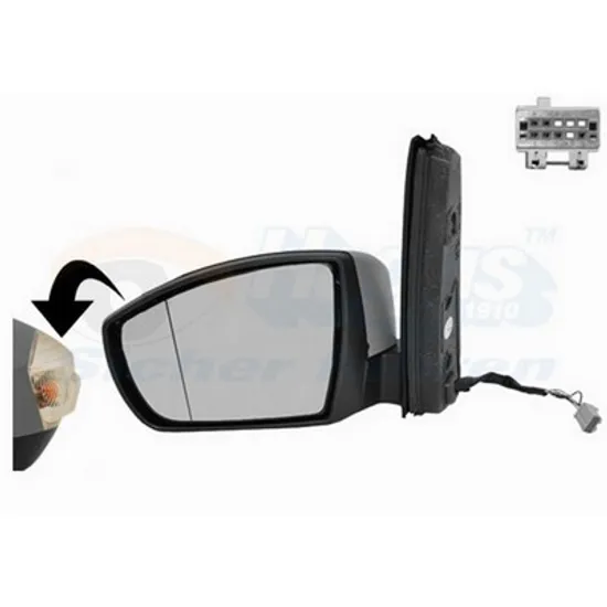 Oglinda exterioara stanga FORD C-MAX 2 2010->2019, GRAND C-MAX 2010->2019 perioada 2010 2011 2012 2013 2014 2015 2016 2017 2018 2019 pana la an de fabricatie 2015, cu semnal, prevopsit grund, cu incalzire