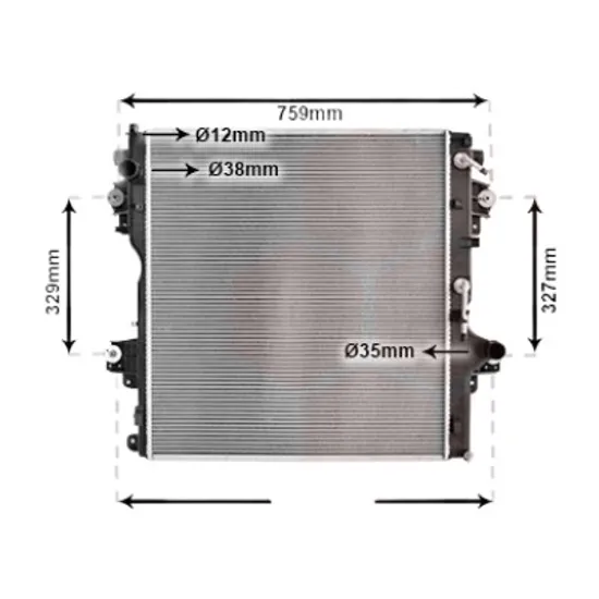 Radiator apa TOYOTA LAND CRUISER PRADO J15 2009-> 2.8 D-4D 147KW 200CP , pentru motor 1GD-FTV perioada 2018 2019,2020,2021,2022 2023
